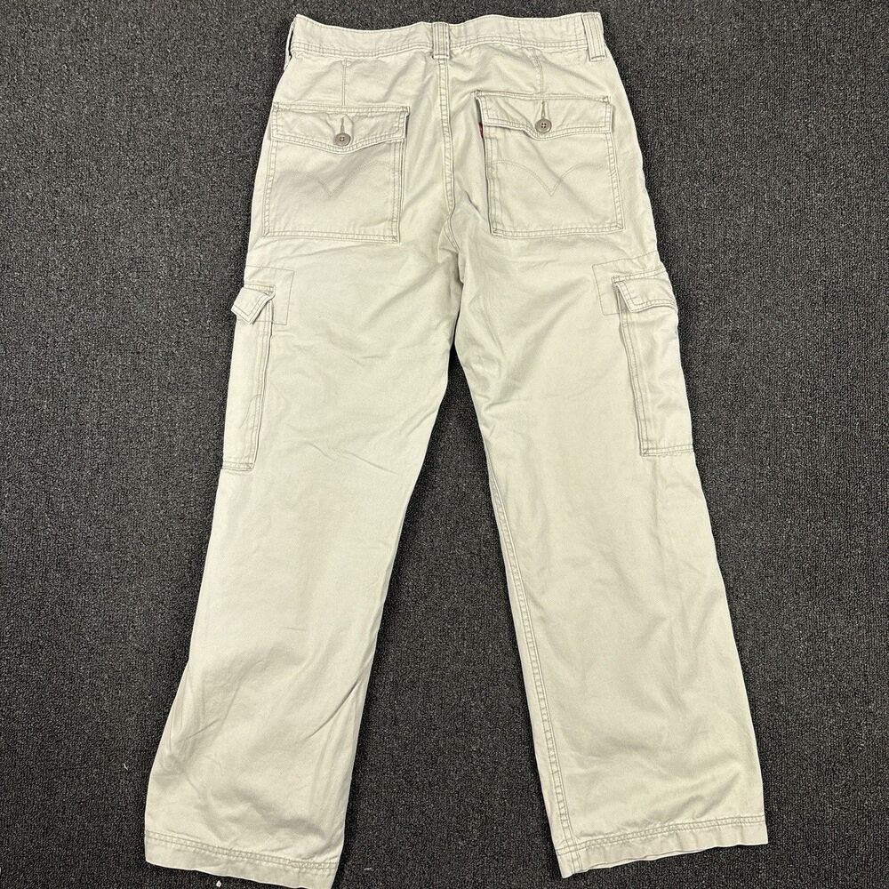 Levi's Loose Cargo Pants Men's Beige Skater Punk Baggy Wide Leg Size 34x30 - Picture 4 of 6